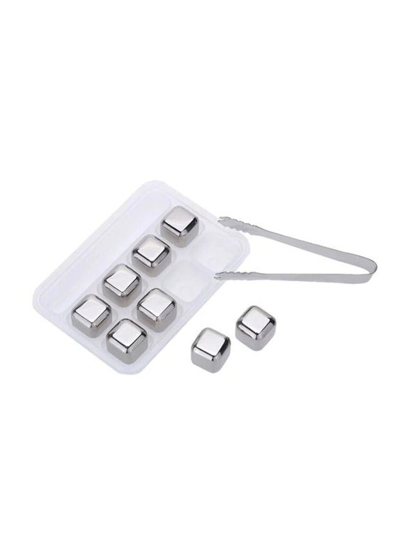 

10-Piece Stainless Steel Ice Cube Set, H16197, Silver/White