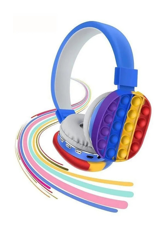 

Prime Wireless Over-Ear Noise Cancelling Headset with Pop-It Bubbles, Multicolour