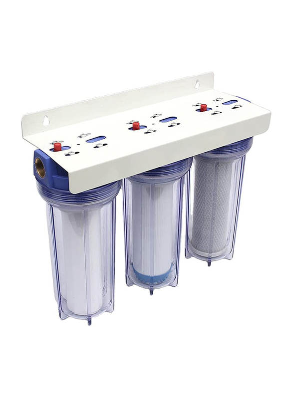 Three Stage Water Purification Filter, Clear/Blue