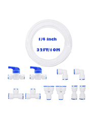 2RZ OD Quick Connect Push in Fitting Water Tubing, 10 Pieces, White