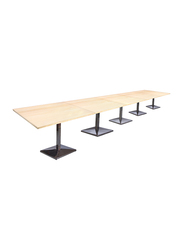 Mahmayi Ristoran 500PE-600 20 Seater Square Modular Pantry Table, Oak Beige