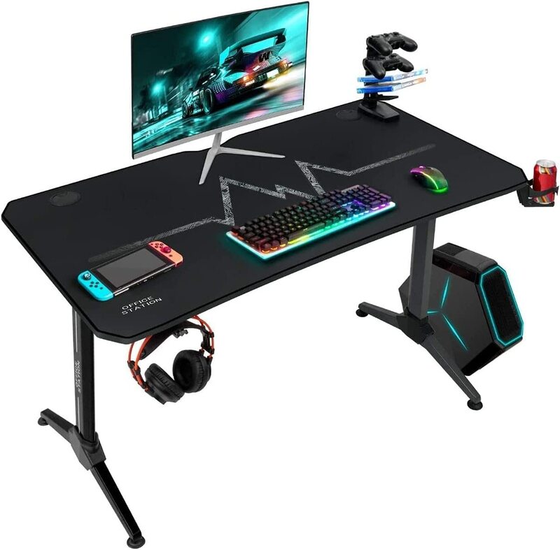 

Mahmayi Contra Gaming Table with Cable Management Box Set, MY1160, Black