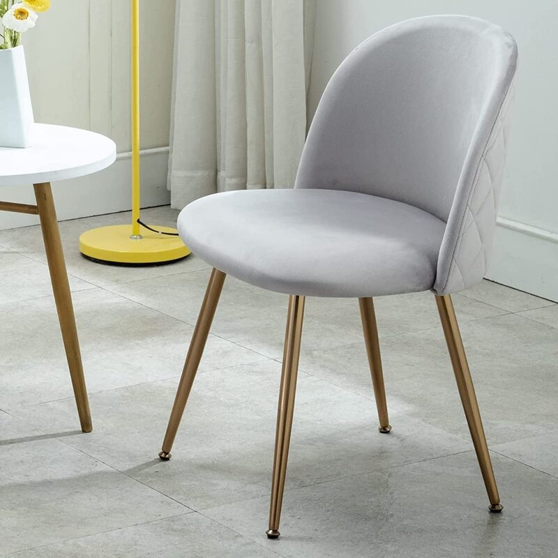 

Mahmayi Modern Velvet Upholstered Accent Leisure Chairs, Grey