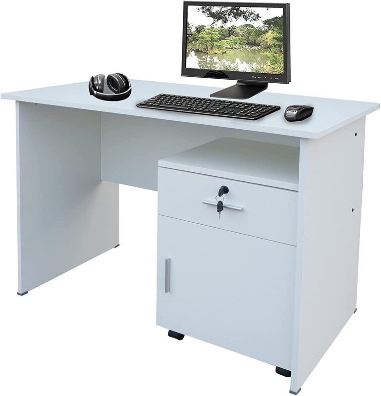 

Mahmayi MP1 Writing & Computer Table with Drawer, 100cm, White