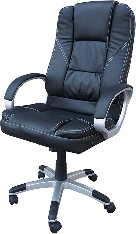 

Mahmayi Bruno 0078 Executive PU Office Chair with Nylon Base High Back, Black