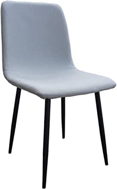 

Mahmayi HYDC058 Fabric Cushion Dining Chair for Kitchen/Living Room, Grey/Black