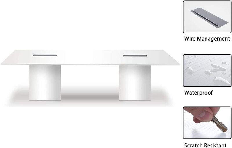

Mahmayi Projekt 7 8 Seater Ultra-Modern Square Modular Conference Table, White