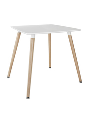 Mahmayi Cenare Eames Style Side Natural Wood Legs Dining Table, White
