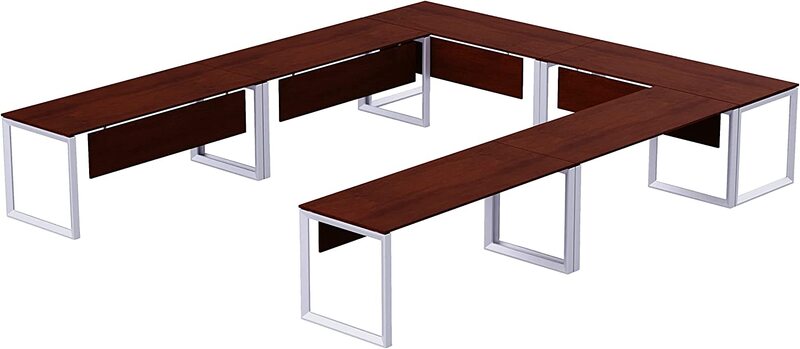 

Mahmayi 12 Seater Modern U-Shaped Conference-Meeting Table, Vorm 136-14, Apple Cherry