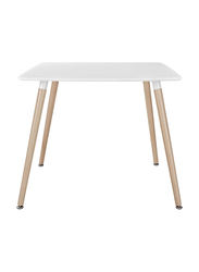 Mahmayi Cenare Eames Style Side Natural Wood Legs Dining Table, White
