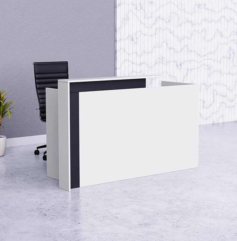 

Mahmayi 26R001 Zelda Modern Reception Desk, 180cm, White