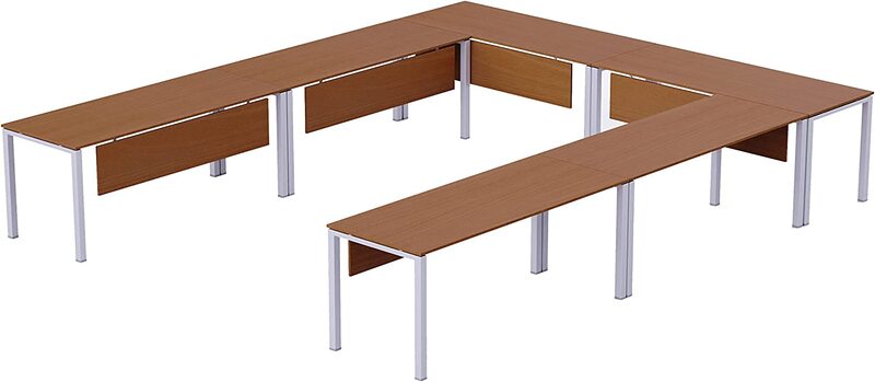 

Mahmayi 12 Seater Modern U-Shaped Conference-Meeting Table, Figura 72-14, Light Walnut