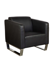 Mahmayi Casual Leather Sofa, Single Seater, Black