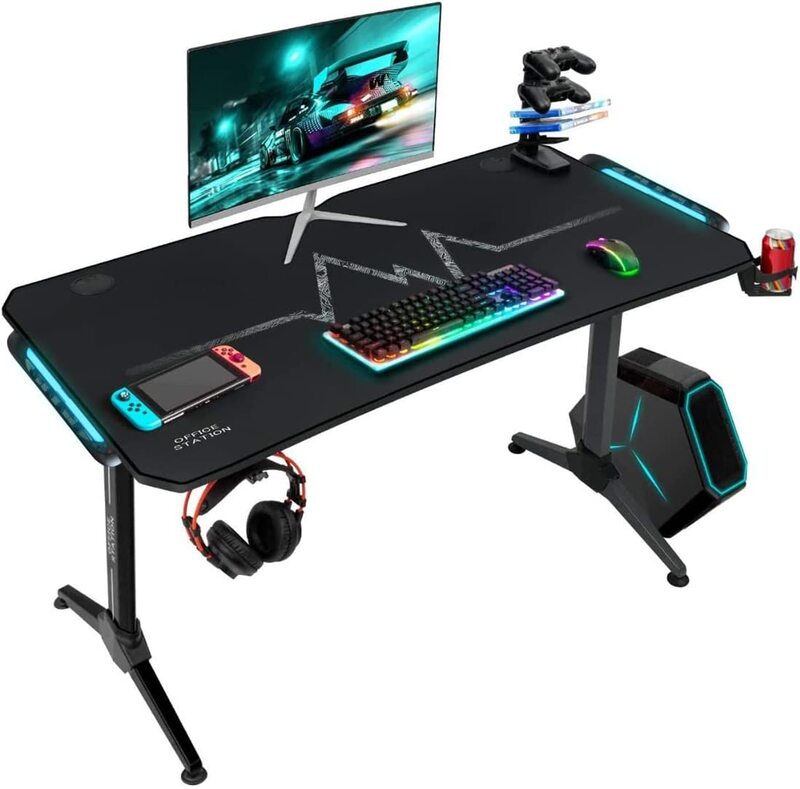 

Mahmayi 1160 Contra Rectangular Gaming Desk, Red