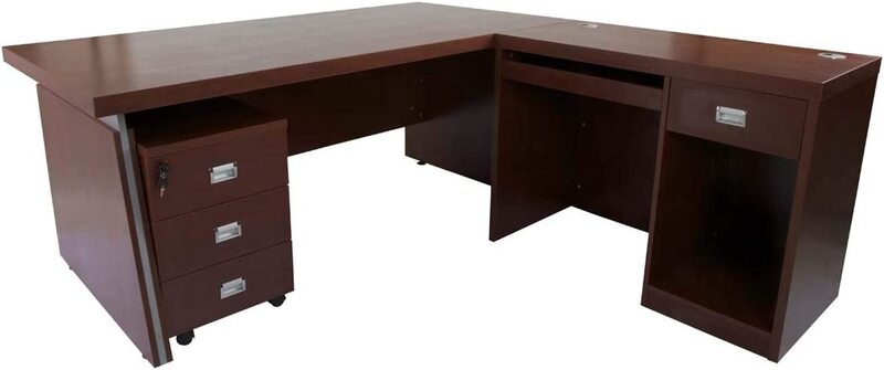 

Mahmayi Dupla 3218 Modern Executive Desk, Apple Cherry