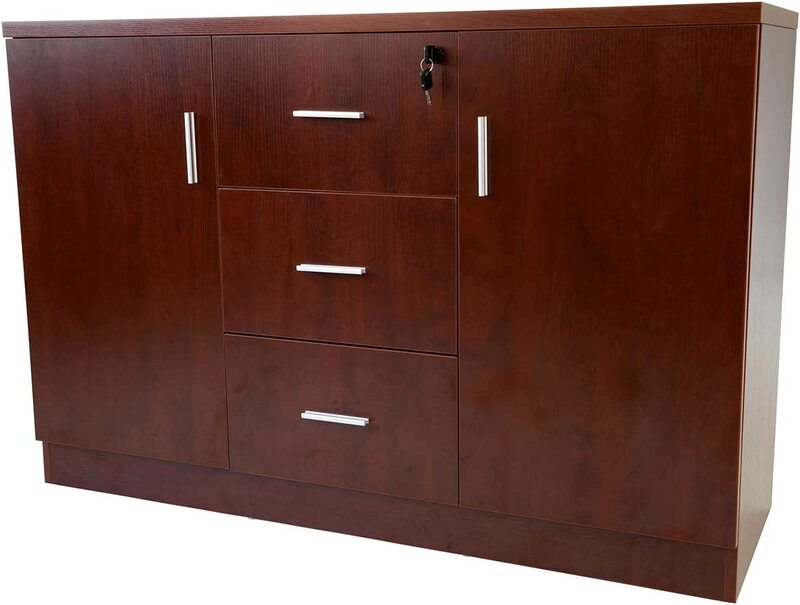 

Mahmayi Wooden Storage Cabinet with Three Drawer, Apple Cherry