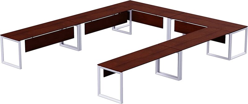 

Mahmayi 12 Seater Modern U-Shaped Conference-Meeting Table, Vorm 136-16, Apple Cherry