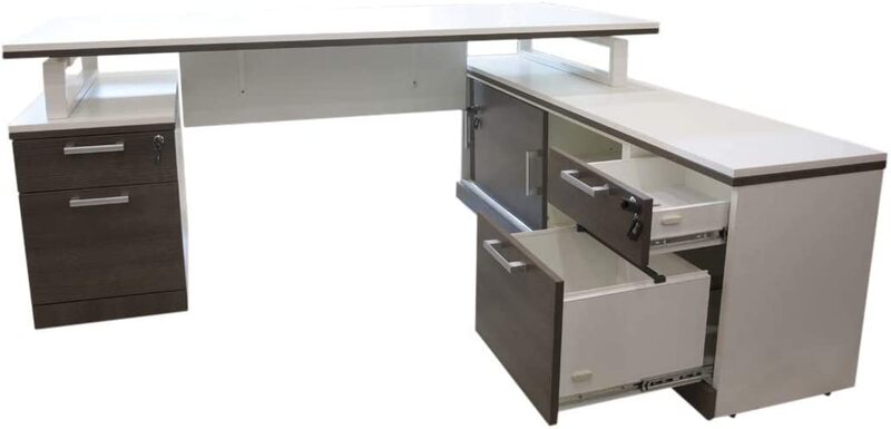 

Mahmayi Projekt 200E Melamine On Particle Board Modern Executive Desk, White