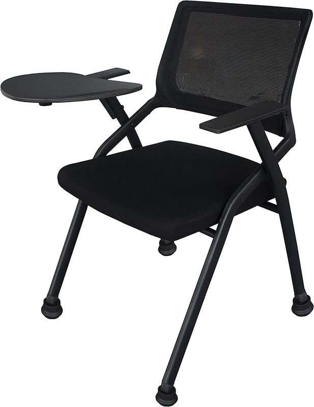 

Mahmayi 632L Ergonomics Folding Chair with Writing Pad, Black