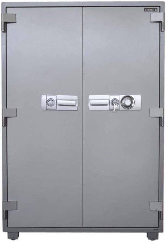 

Mahmayi Secureplus Fire Safe Cupboard with Dial + 2 Key Lockable Drawers, Grey