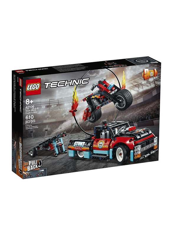 

Lego 42106 Stunt Show Truck & Bike Model Building Set, 610 Pieces, Ages 8+