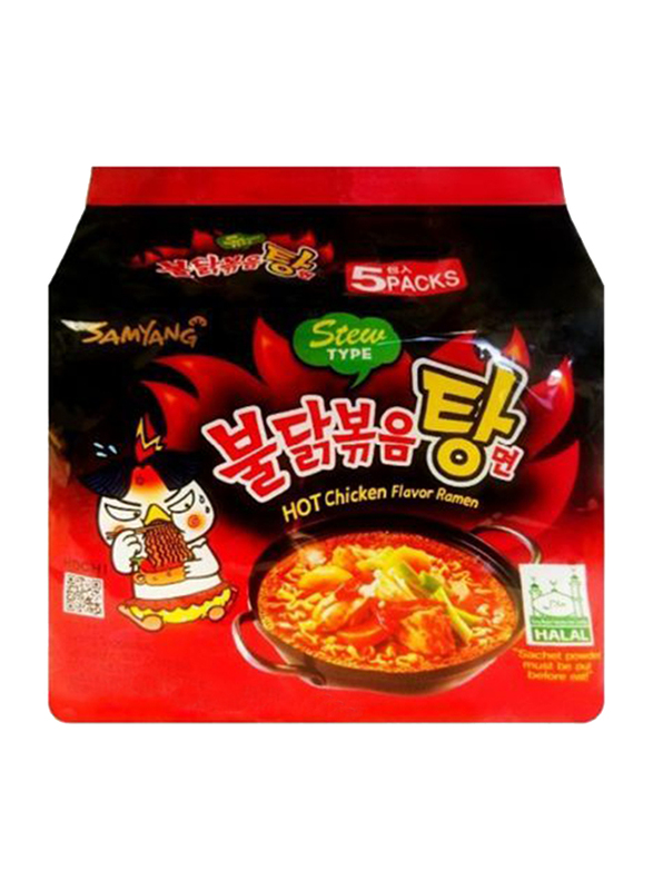

Samyang Ramen Hot Chicken Flavour Stew Type Noodles, 5 Pouch x 145g