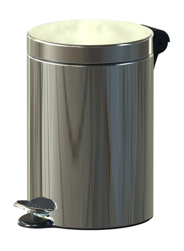 

Alda Stainless Steel Freedom Fresh Round Pedal Trash Bin, 3 Liters, Silver