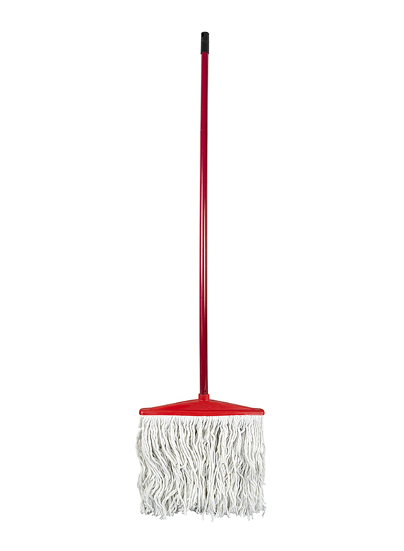 

S+ Kentucky Mop with Handle, White/Red
