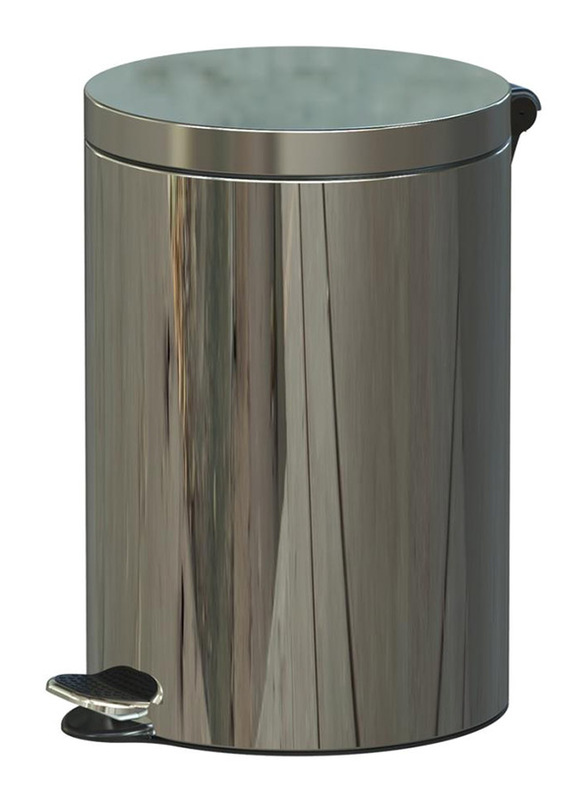 

Alda Stainless Steel Freedom Fresh Round Pedal Trash Bin, 20 Liters, Silver