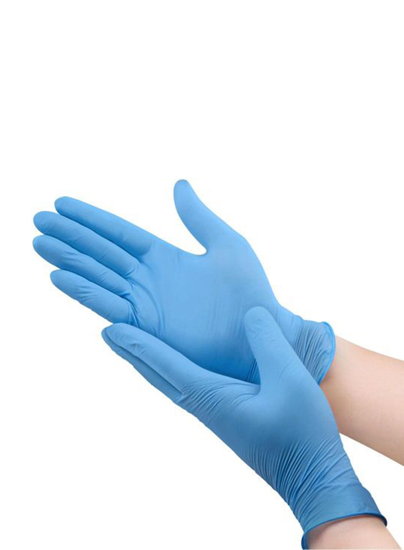 

Palm Disposable Vinyl Powder Free Gloves, XL, 100 Piece, Blue