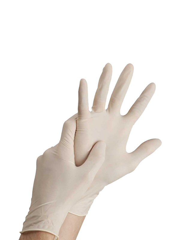 

Palm Disposable Latex Powder Free Gloves, Medium, 100 Piece, Clear