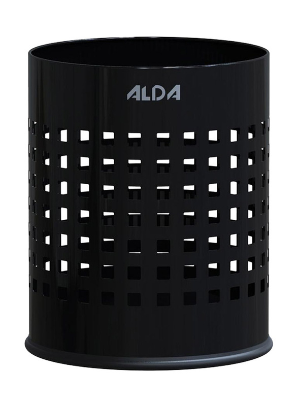 

Alda Perforated Officer-D Trash Bin, 7 Liters, Black