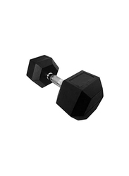 Miracle Fitness Rubber Hex Dumbbells Set, 2 x 12.5KG, Silver/Black