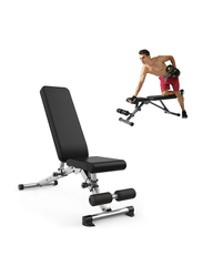 Miracle Fitness  Multi-Angle Adjustable Weight Bench, Black/Silver