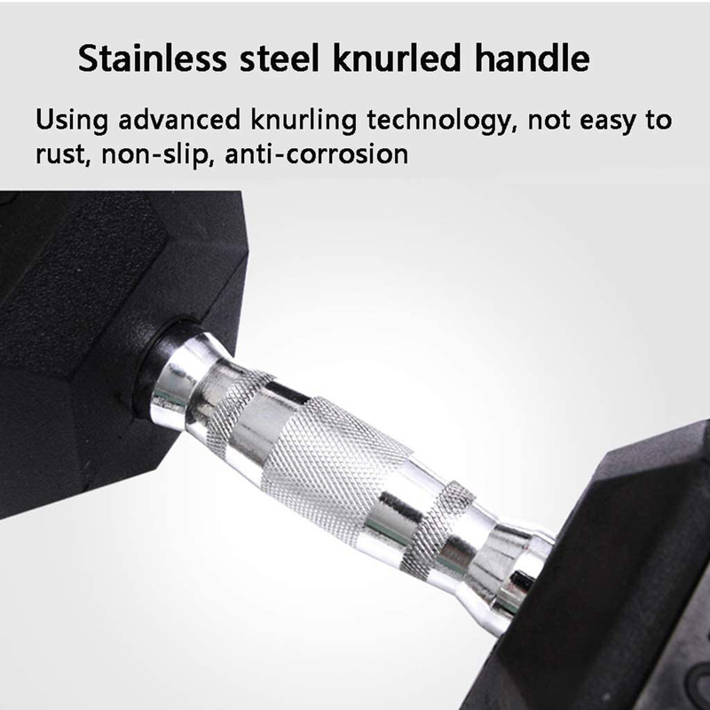 Dumbbells Hex Rubberized Knurled Handle Single Dumbbells, 27.5KG, Black