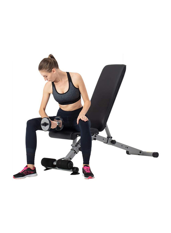 Miracle Fitness Multi-Angle Adjustable Weight Bench, Black/Silver