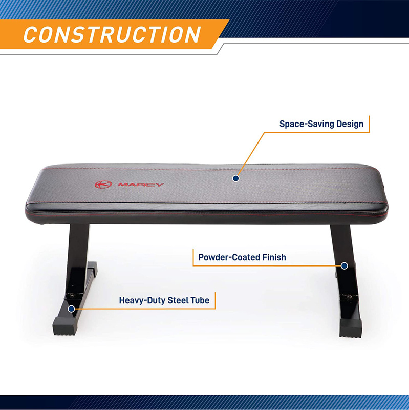Marcy SB-315 600lbs Capacity Utility Flat Weight Bench, 17 x 14 x 43inch, Black