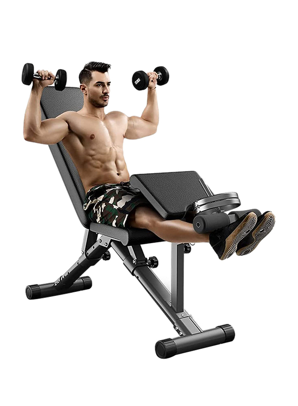 

Miracle Fitness Adjustable Multi Workout Bench 7 Position with Leg Extension, Dark Grey