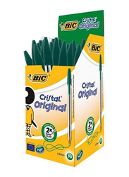 Bic 50-Piece Cristal Original Ballpoint Pen Set, 1.0mm, Green