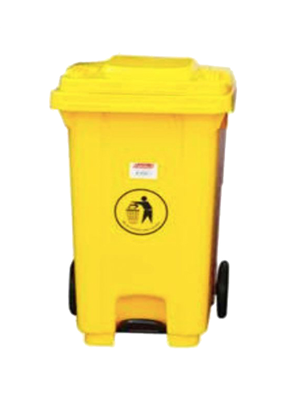 

Brooks Garbage Bin with Pedal and Wheels, 100L, Yellow