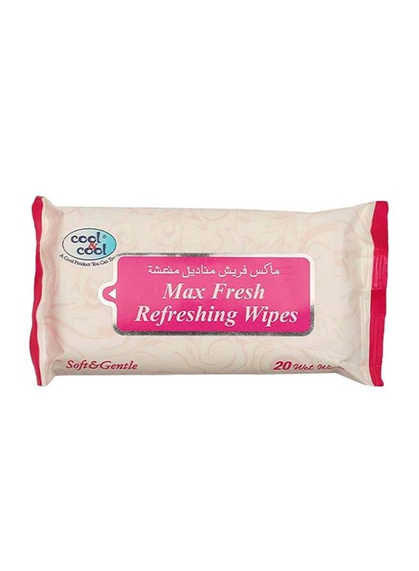 

Cool & Cool Max Fresh Refreshing Wipes, 20 Sheets