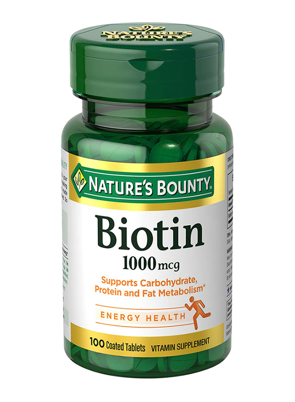Nature's Bounty Biotin Vitamin Supplement, 1000mcg, 100 Tablets