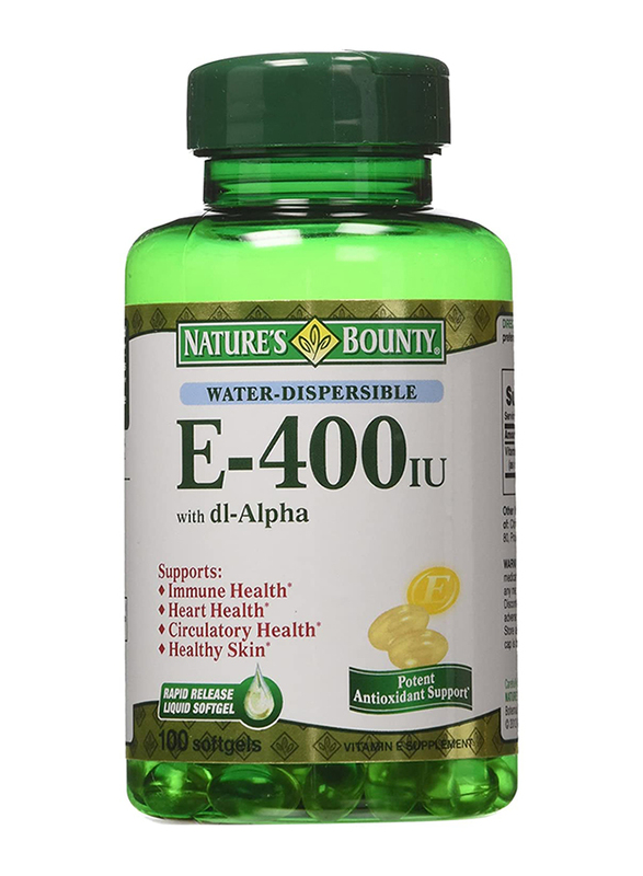 Nature's Bounty Vitamin E, 400 IU, 100 Softgels
