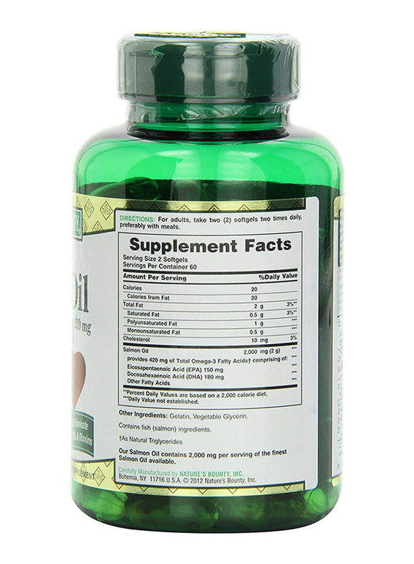 Nature's Bounty Cold Water Salmon Oil Dietary Supplements, 1000mg, 120 Softgels