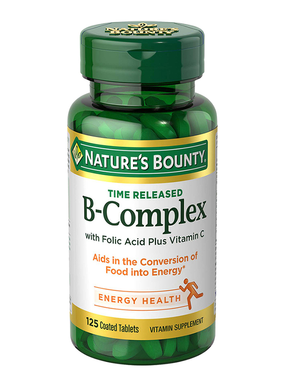 Nature's Bounty Time Released B-Complex Vitamin Supplement, 125 Coated Tablets