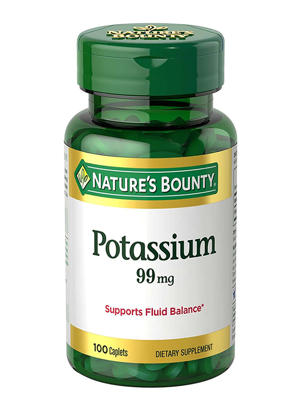 Nature's Bounty Potassium Gluconate Dietary Supplements, 99mg, 100 Caplets