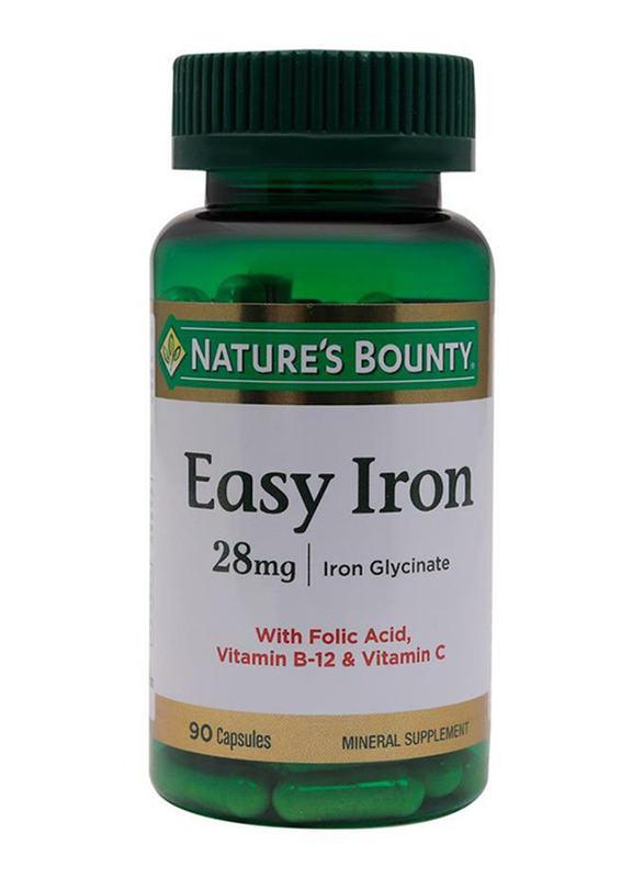 Nature's Bounty Easy Iron Mineral Supplement, 28mg, 90 Capsules