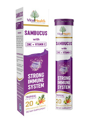 Vital Health Sambucus with Zinc + Vitamin C Tropical Flavour Dietary Supplement, 20 Effervescent Tablets