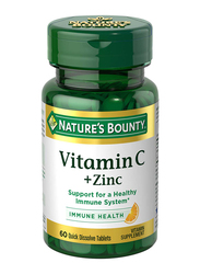 Nature's Bounty Vitamin C + Zinc Quick Dissolve Tablets, 60 Tablets