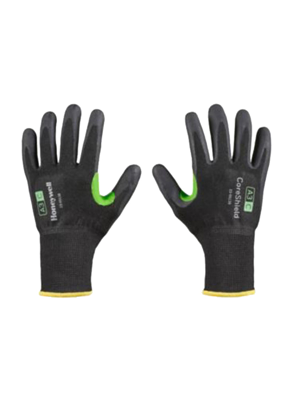 Honeywell Workeasy Microfoam Nitrile Coated Cut Level A3/C Protective Gloves, 23-0513-B8, Black, Medium